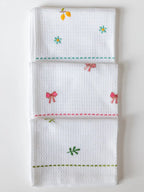 Blossom Bows Embroidered Cotton Waffle Hand Towel - Set of 3 – alternate view