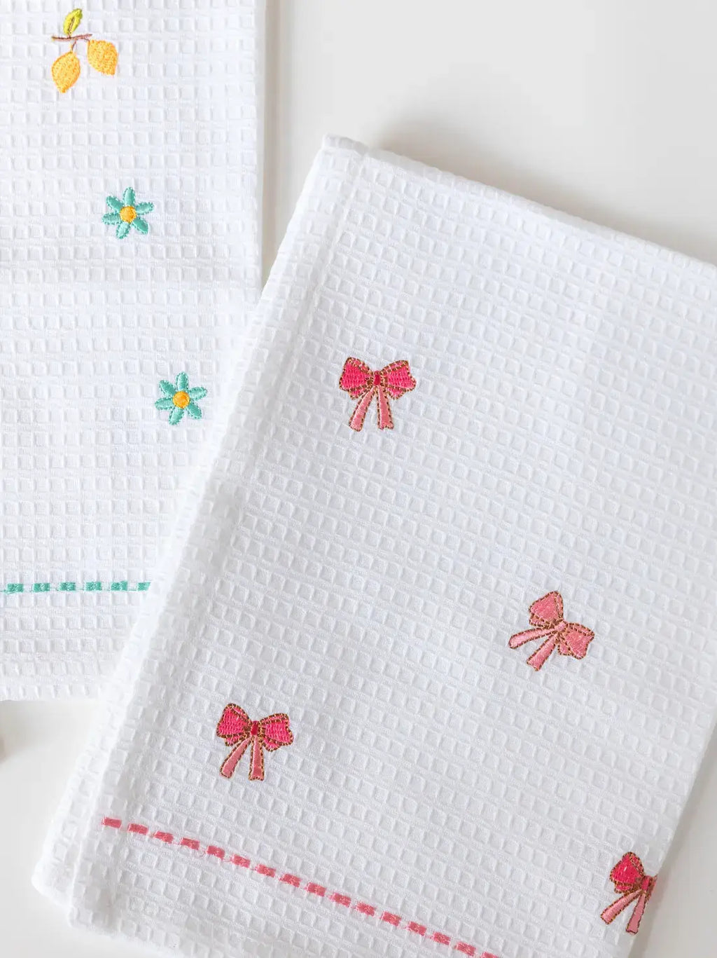 Blossom Bows Embroidered Cotton Waffle Hand Towel - Set of 3 – alternate view