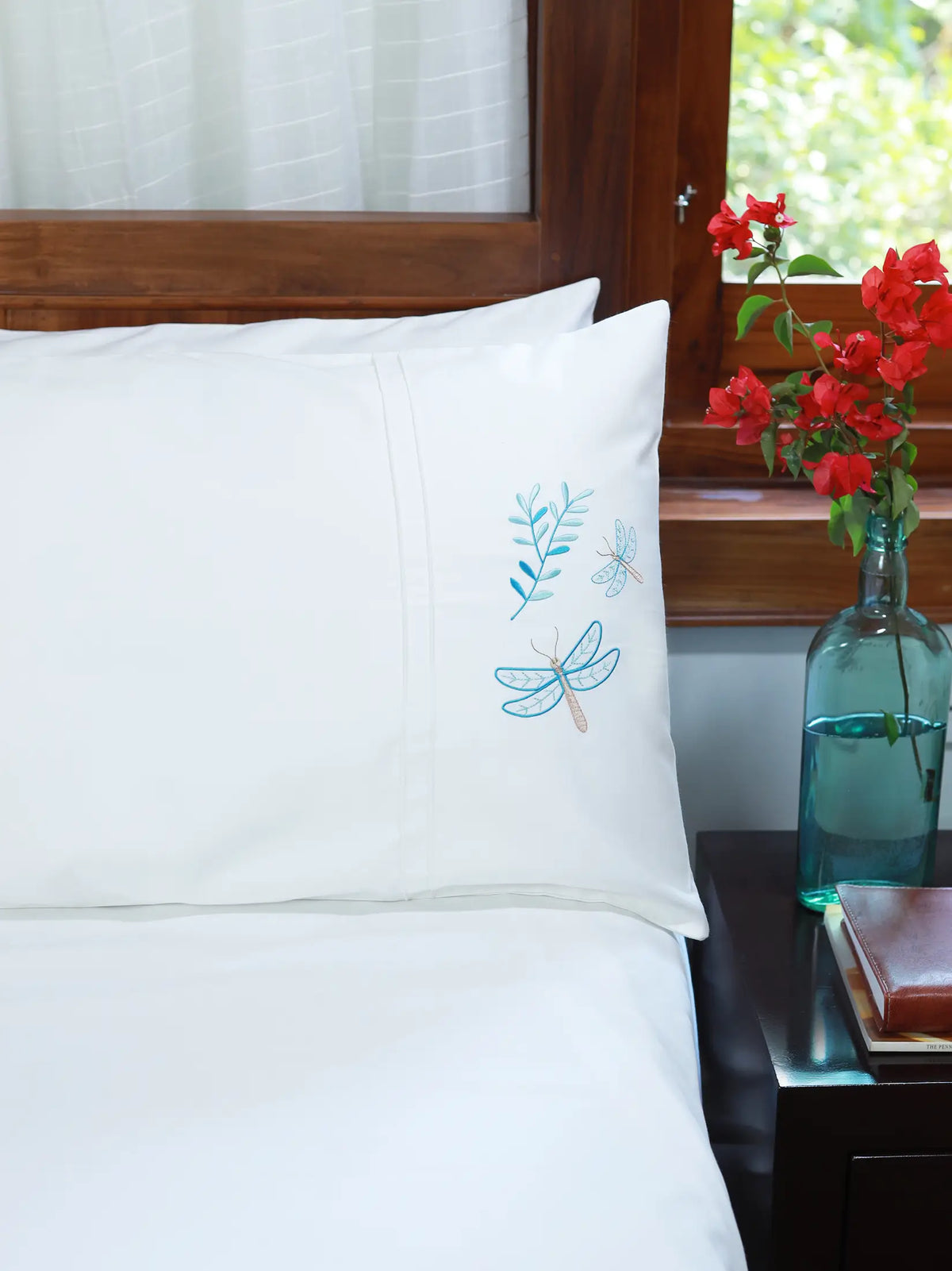 Dragonfly Embroidery Bedlinen in Cotton