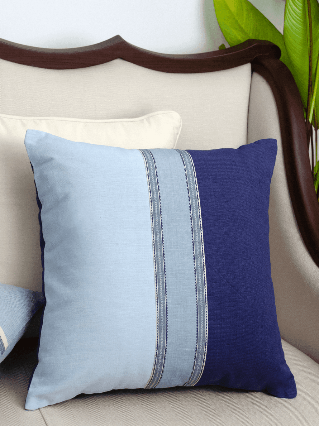 Cerulean Stripe Cushion Cover