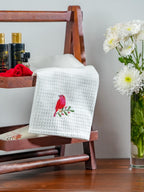 Red Robin Waffle Towel Gifting Set – Bath & Hand Towel – alternate view
