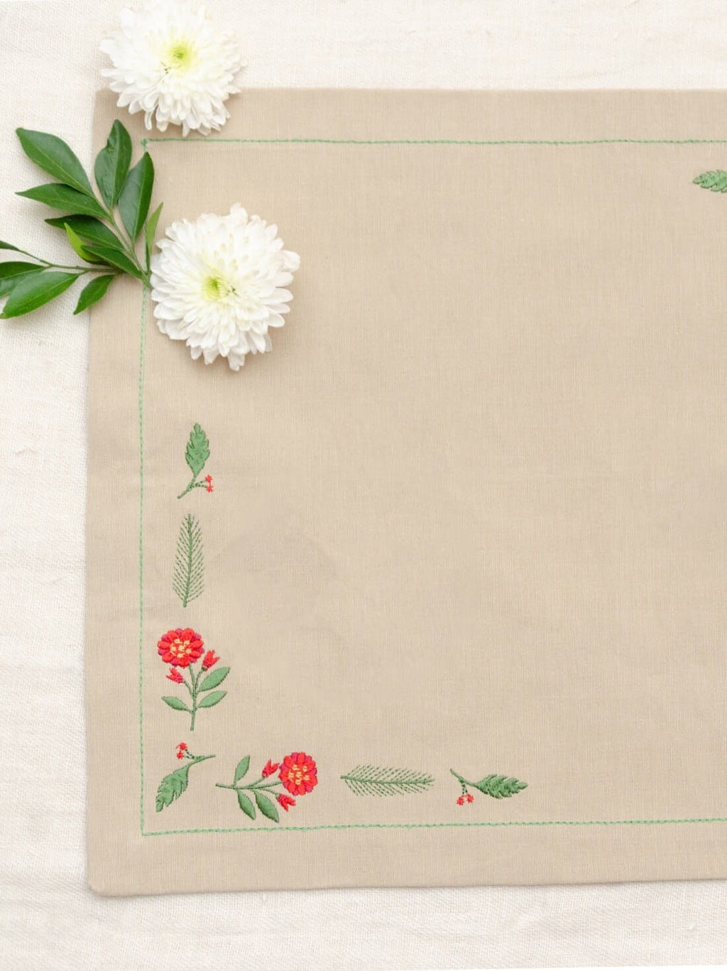 Holly Embroidered Table Mats