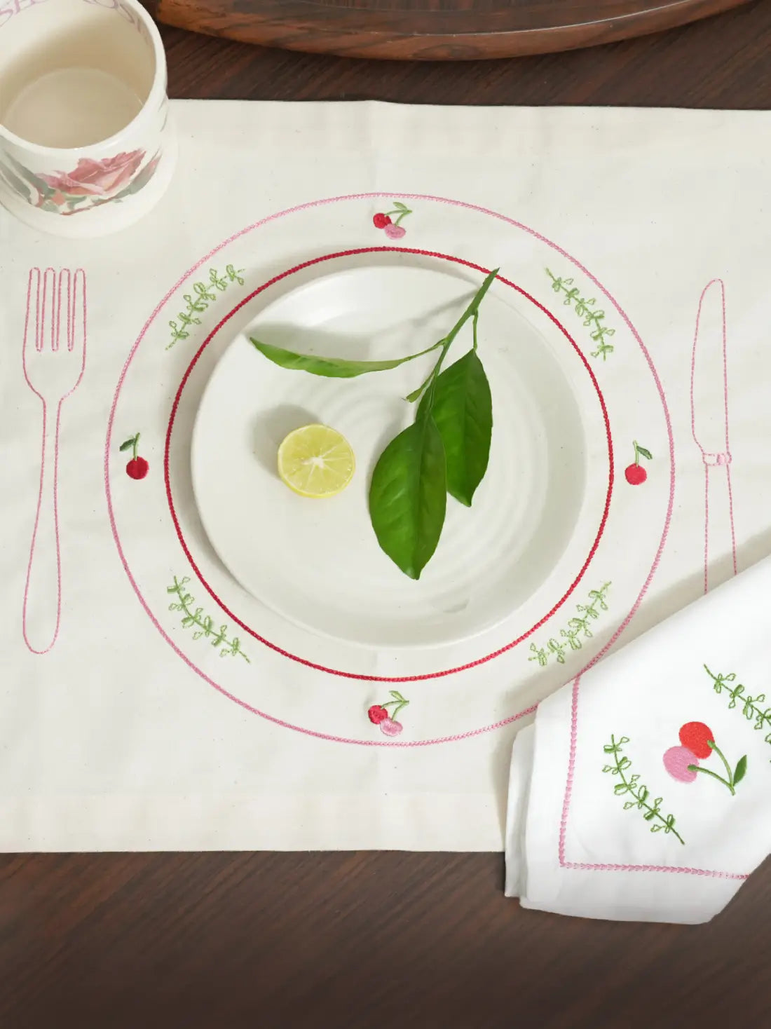 Crimson Cherry Table Mat Set
