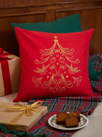 Crimson Gold Festive Cushion Cover