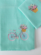 Dutch Tulip Ride Cotton Waffle Towel Set of 2 – Bath & Hand Towel