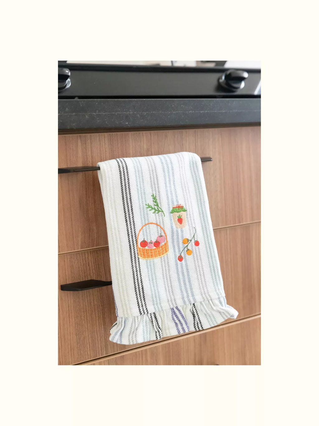 Farmers Market Frill Embroidered Kitchen Towel - Set of 2 – image 4