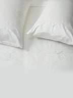 Floral Grace White Embroidered Luxury Bedlinen Set in 500TC – alternate view