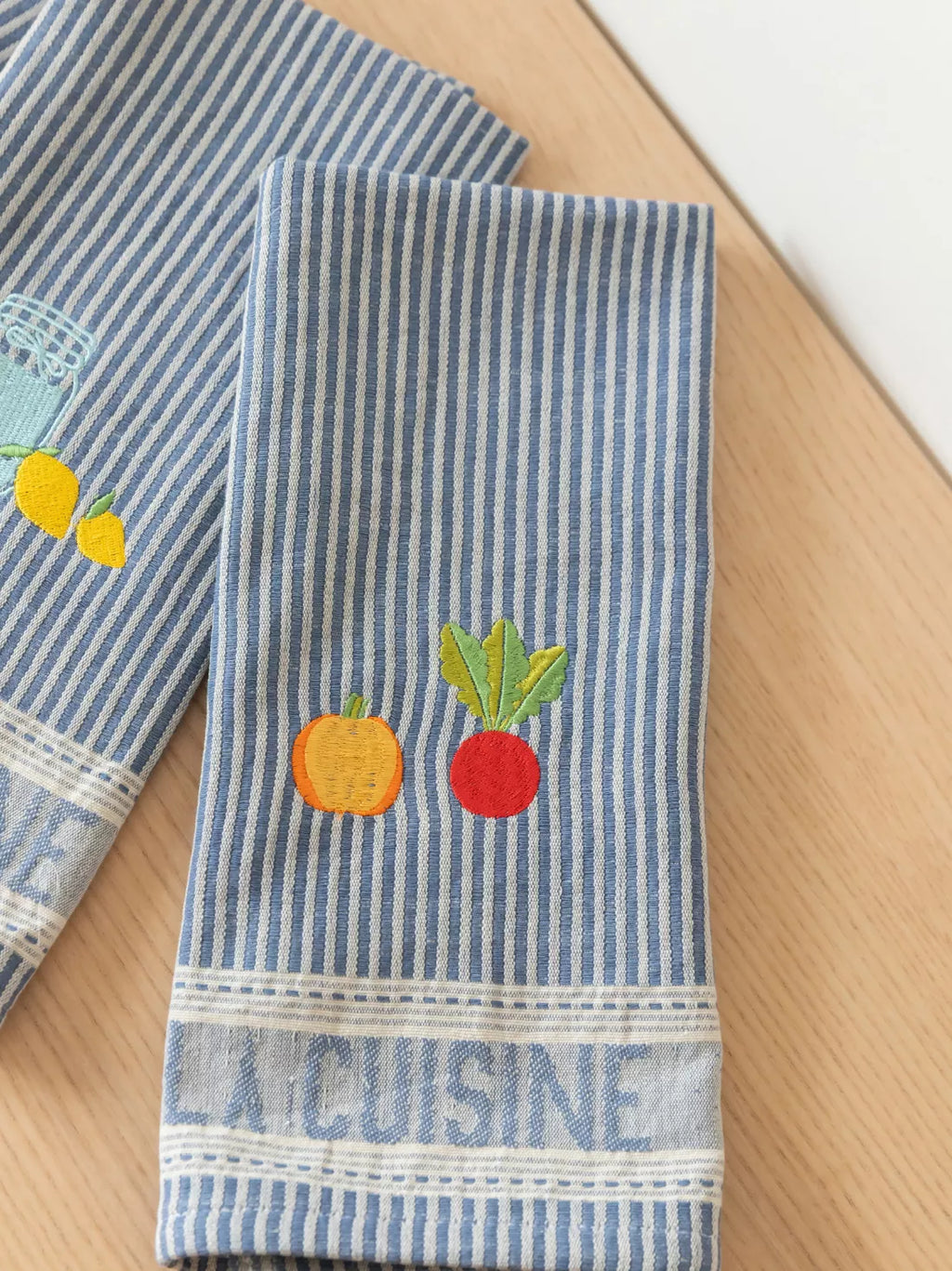 French Bistro Embroidered Kitchen Towel Set of 3 – image 2