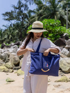 Harbour Whispers Navy Blue Tote Bag – alternate view
