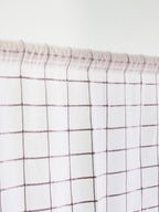 Lilac Checks Handwoven Sheer Cotton Curtain – alternate view