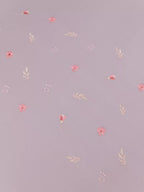 Mauve Bedsheet set with floral and vines embroidery detailing