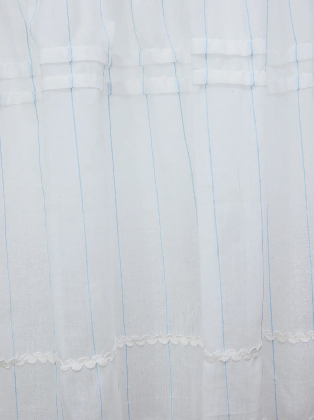 Mint Blue and White Stripes Handwoven Sheer Cotton Curtain – alternate view