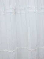 Mint Blue and White Stripes Handwoven Sheer Cotton Curtain – alternate view
