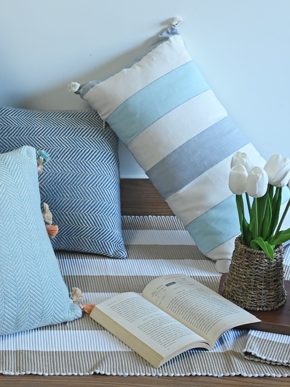Oasis Blue & Gray Cushion Cover – alternate view