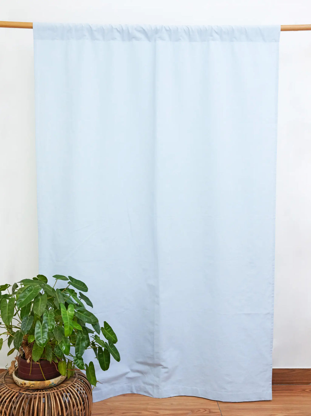 Pastel Blue Handwoven Cotton Curtain