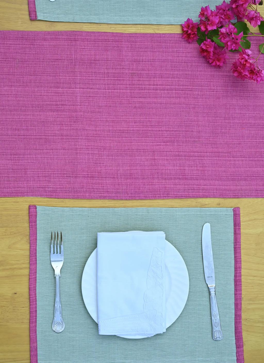 Pink Frangipani Handwoven Table Mats