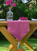 Pink Frangipani Handwoven Table Runner