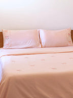 Blush Rosette Embroidered Duvet Cover Set in 400TC -240 x 220 cm – alternate view