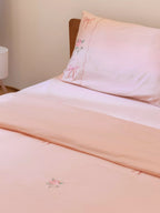 Blush Rosette Embroidered Duvet Cover Set in 400TC -240 x 220 cm – alternate view