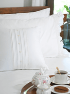 White Mayfair Lace Cushion Cover – alternate view