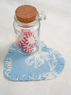 Ruffled Heart Block Printed Coasters - Set of 4 – alternate view