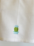 white waffle bath towel set with embroidery