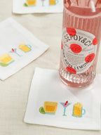 Happy Hour Embroidered Coasters