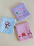 Zen Garden Hand Towels Set of 3 – Blush, Lavender, Blue – alternate view