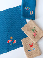 Cananor Beach Day Cotton Waffle Face Towel Set of 4 – alternate view