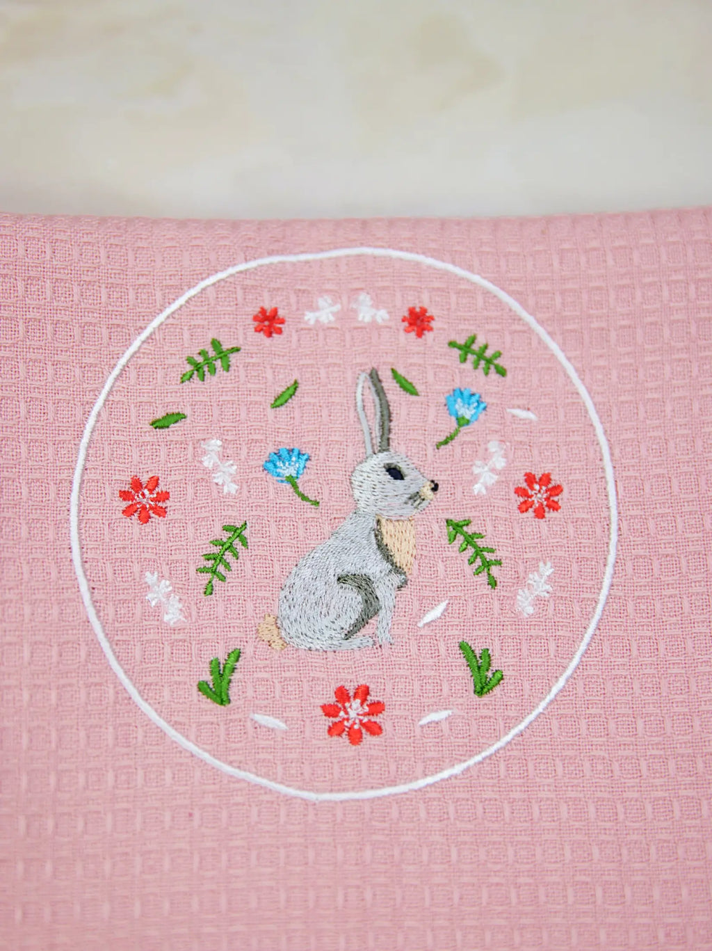 Bunny Blush Pink Waffle Bath Towel
