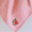 pink waffle bath towel set with embroidery