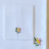 white waffle bath towel with embroidery