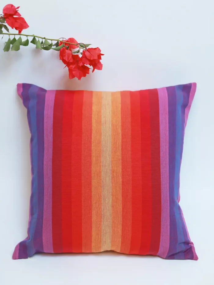 Multi color handwoven cushion cover
