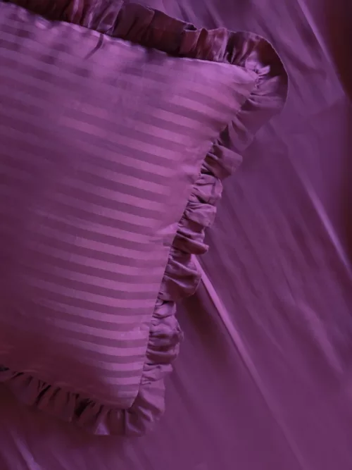 Sateen stripe purple cotton bedding