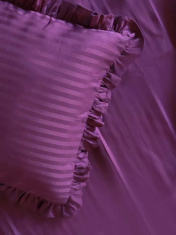 Sateen stripe purple cotton bedding