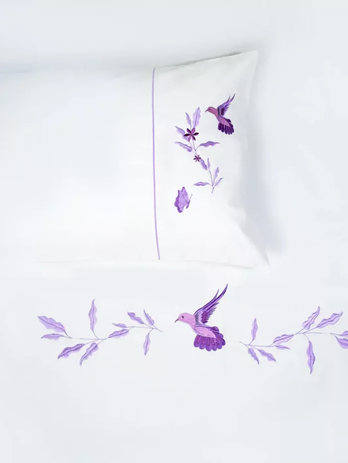 Birds Embroidery Bedlinen in Cotton