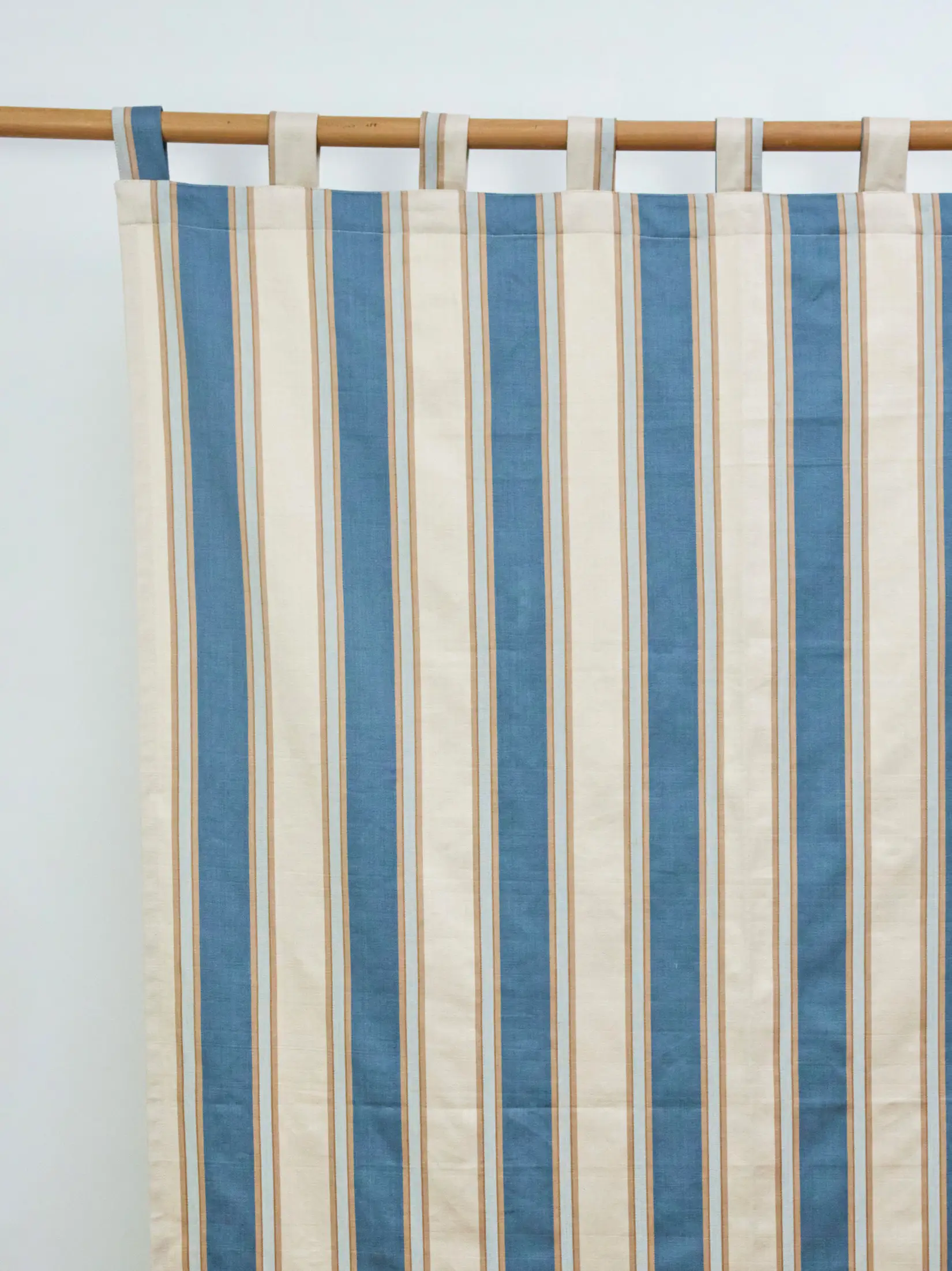 Blue And Cream Stripes Cotton Curtains Cananor Guild
