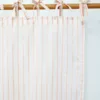 Pastel Peach Stripes Handwoven Sheer Cotton Curtain - Image 2