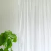 Powder Blue Stripe Handwoven Sheer Cotton Curtain