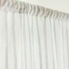 Powder Blue Stripe Handwoven Sheer Cotton Curtain - Image 2