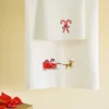 Santa's Merry Cotton Waffle Towel Set with Gift Bag -  Bath & Hand towel Set