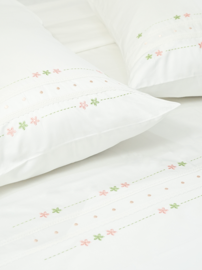 Dewdrop Dance Cotton Bedsheet Set in 500TC