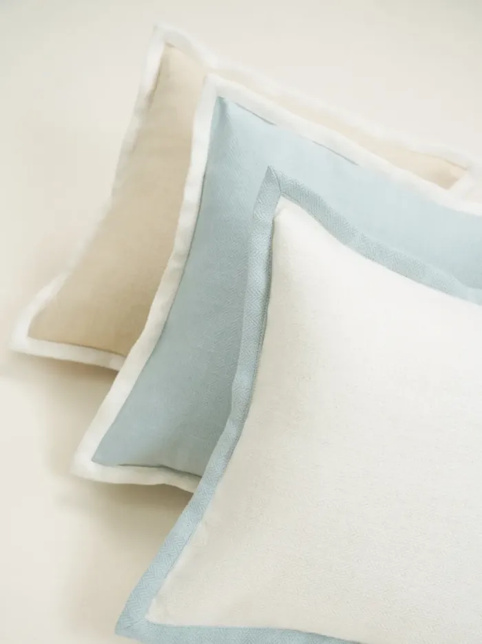 Ivory Tide Linen Twill Weave Cushion Cover - Image 2