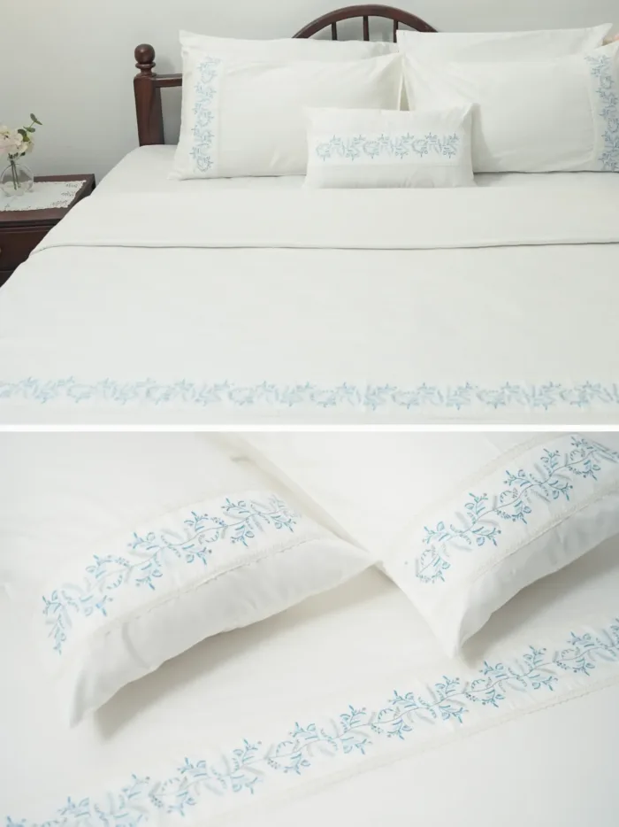 Whispering Blue Vines Bedlinen Set in 500TC - Image 4