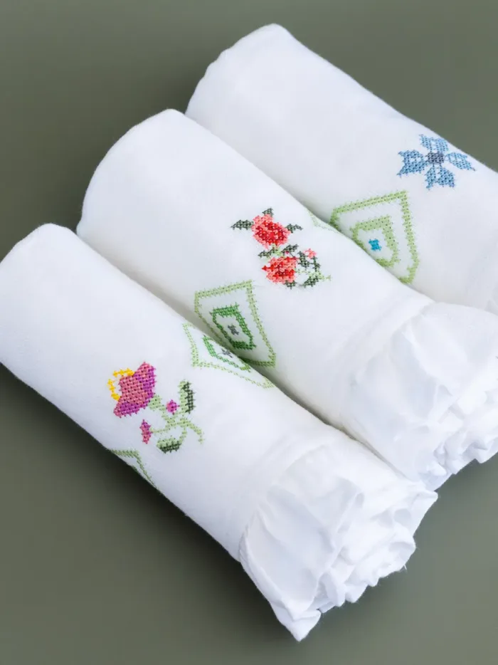 Vanam Ruffles Kerala Bath Towels - Set of 3 - Thorthu - Image 2