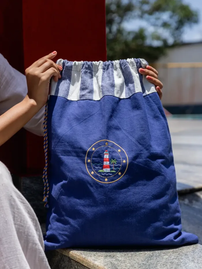 Harbor Tide Navy Blue Laundry & Beach Bag
