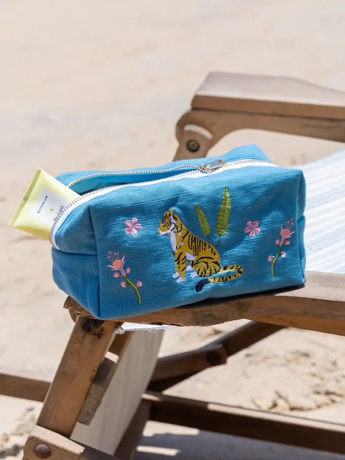 Malabar Tiger Ocean Blue Toiletry Bag