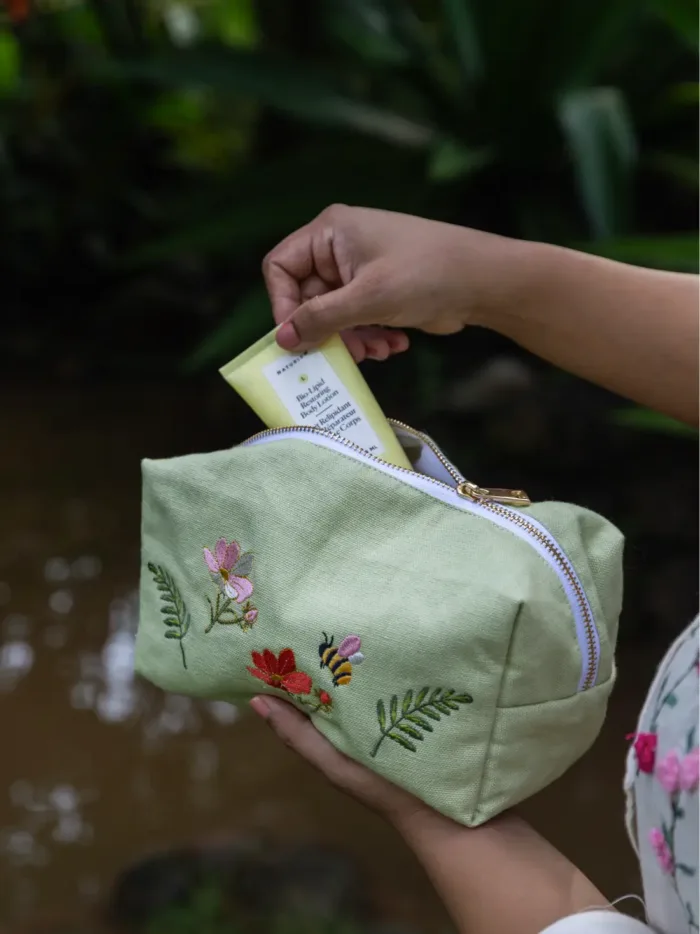 Monsoon Bloom Pale Green Toiletry Bag - Image 2