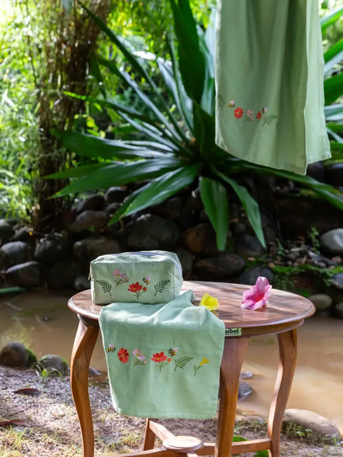 Monsoon Bloom Pale Green Toiletry Bag - Image 3