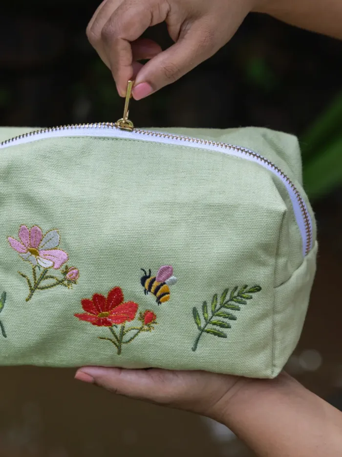 Monsoon Bloom Pale Green Toiletry Bag - Image 4